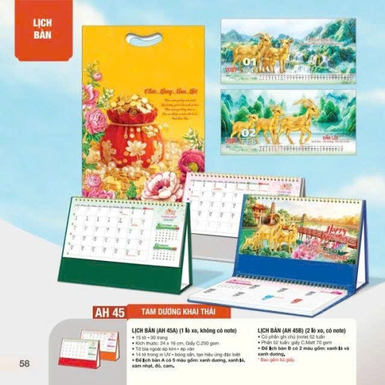 LỊCH ĐỂ BÀN TAM DƯƠNG KHAI THÁI