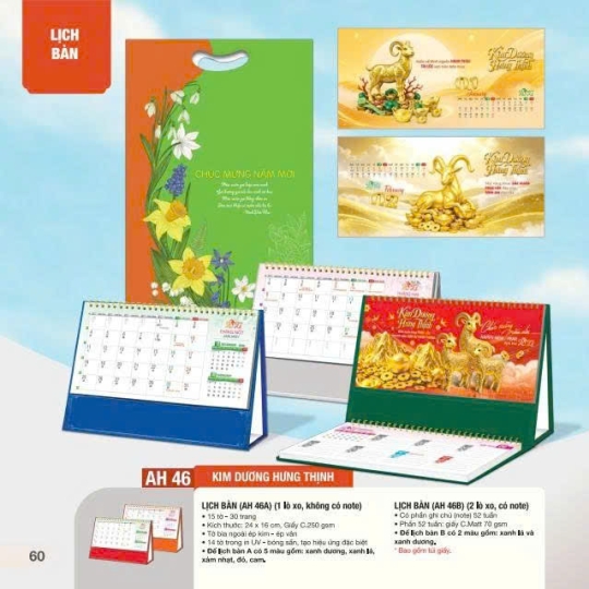 LỊCH ĐỂ BÀN KIM DƯƠNG HƯNG THỊNH