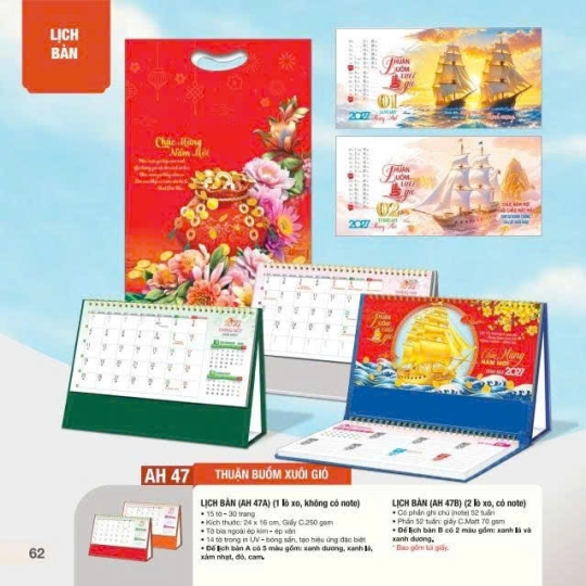 LỊCH ĐỂ BÀN THUẬN BUỒN XUÔI GIÓ