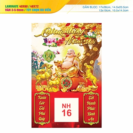 Bìa lịch lamina Nh16