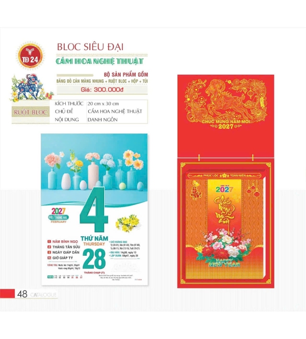 Lịch Cắm Hoa Nghệ Thuật