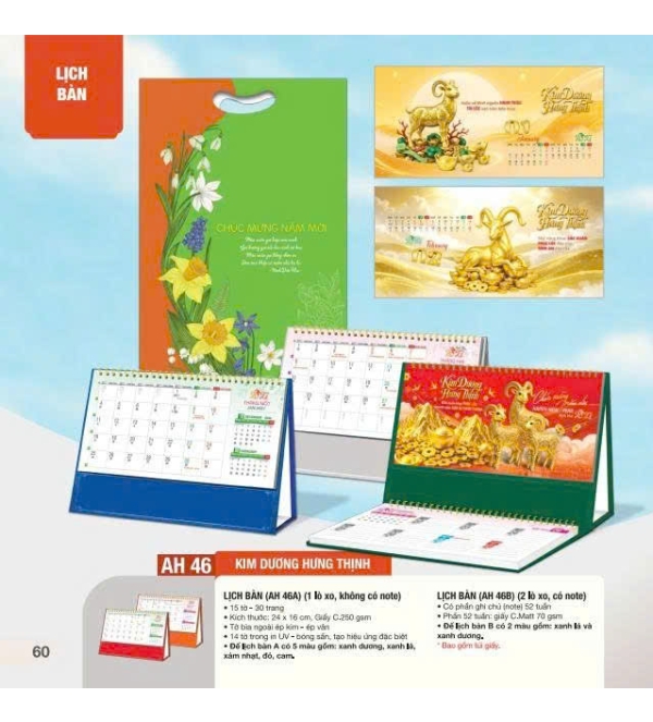 LỊCH ĐỂ BÀN KIM DƯƠNG HƯNG THỊNH
