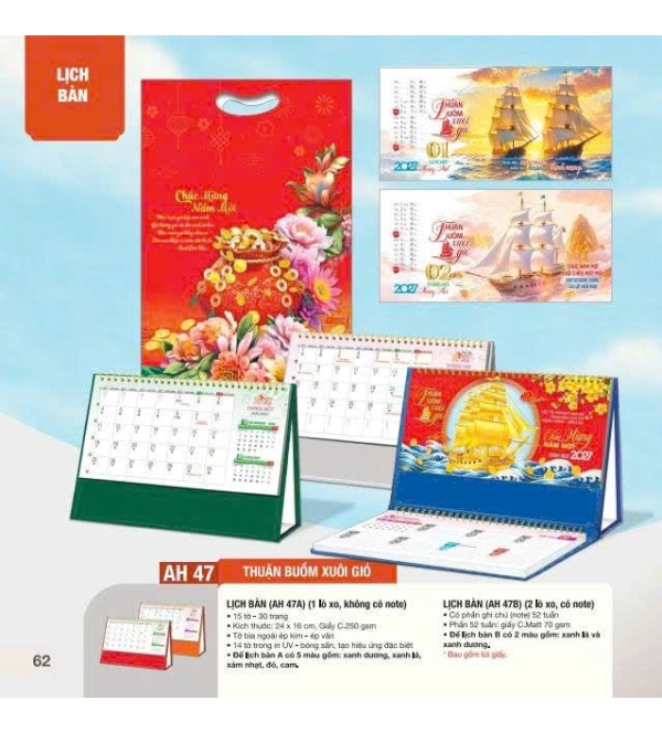 LỊCH ĐỂ BÀN THUẬN BUỒN XUÔI GIÓ
