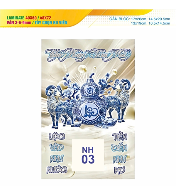 Bìa lịch lamina NH03